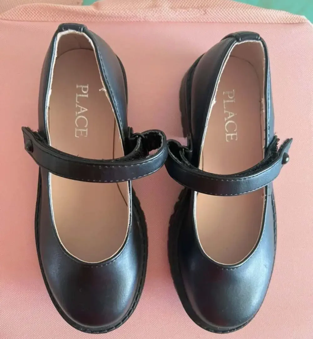 Girls Platform Mary Jane Shoes - BLACK